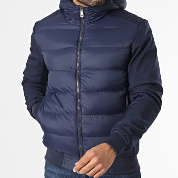 Frilivin - Chaqueta azul marino con capucha y cremallera
