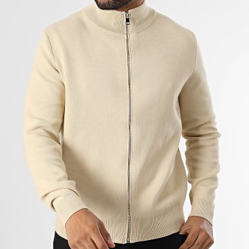 Frilivin - Gilet beige con zip
