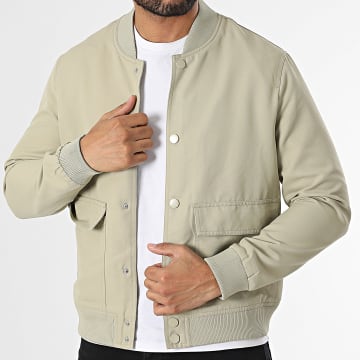 Frilivin - Chaqueta verde caqui claro