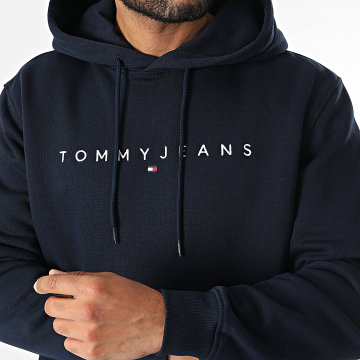 Tommy Jeans - Sweat Capuche Linear Logo 0746 Bleu Marine
