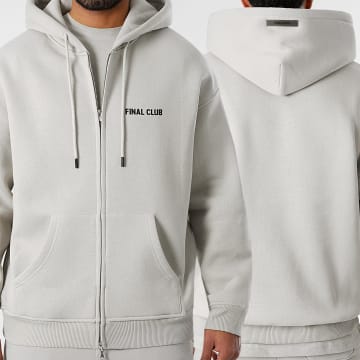 Final Club - Sudadera con cremallera frontal pequeña Gris