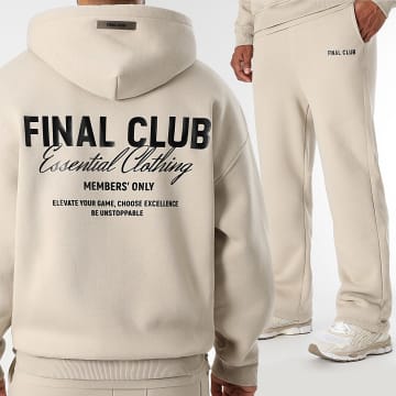 Final Club - Conjunto de sudadera con capucha y pantalón de chándal Big Back Beige