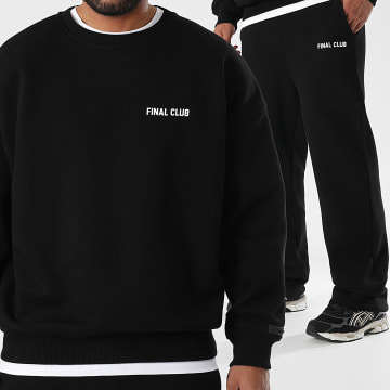 Final Club - Conjunto de sudadera de cuello redondo y pantalón de chándal Small Front Negro