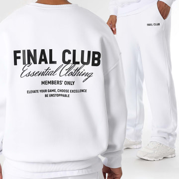 Final Club - Conjunto de sudadera y pantalón de chándal Big Back Crewneck Blanco