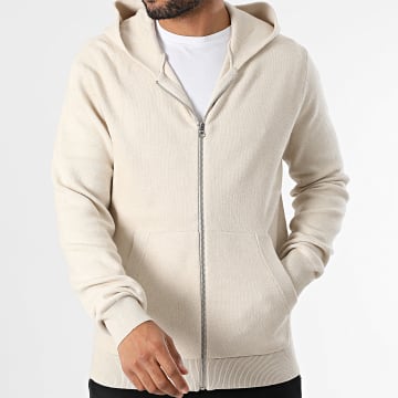 Jack And Jones - Gilet con cappuccio e zip Aleb Beige