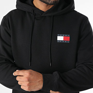 Tommy Jeans - Sweat Capuche Essential Flag 0738 Noir