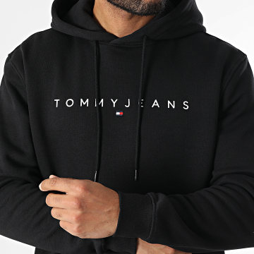 Tommy Jeans - Sweat Capuche Linear Logo 0746 Noir