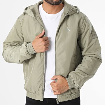 Calvin Klein - Veste Zippée Capuche 5596 Vert Kaki Clair