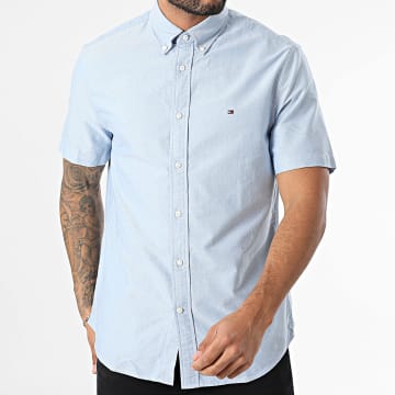 Tommy Hilfiger - Chemise Manches Courtes Heritage Oxford 6272 Bleu Clair Chiné