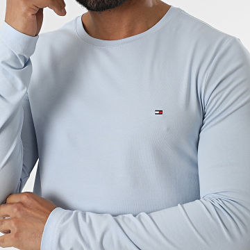 Tommy Hilfiger - Tee Shirt Manches Longues Slim 0804 Bleu Clair