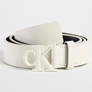 Calvin Klein - Ceinture Femme Monogram Tonal Plaque 3125 Ecru