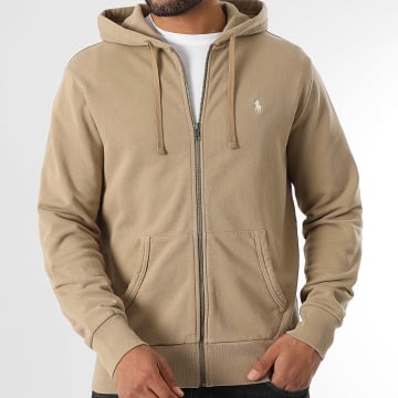 Polo Ralph Lauren - Sweat Zippé Capuche Original Player Beige Foncé