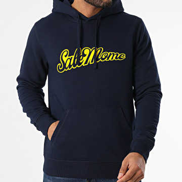 Sale Môme Paris - Sweat Capuche 70ties Bleu Marine Jaune