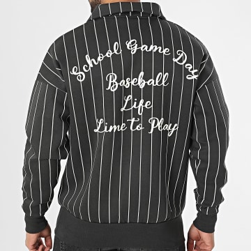 Ikao - Sweat Col Zippé A Rayures Gris Anthracite