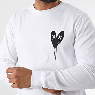 Luxury Lovers - Camiseta Manga Larga Rib Heart Series Pequeña Negra Blanca