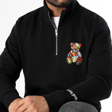 Teddy Yacht Club - Art Series Cuello con cremallera Sudadera Negro