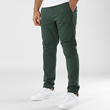 Tommy Hilfiger - Pantalon Chino Harlem Satin 6708 Vert Foncé