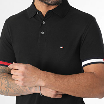 Tommy Hilfiger - Polo Manches Courtes Flag Cuff 7518 Noir