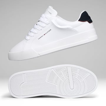 Tommy Hilfiger - Zapatillas Court Leather Detail Essential 5367 White Desert Sky