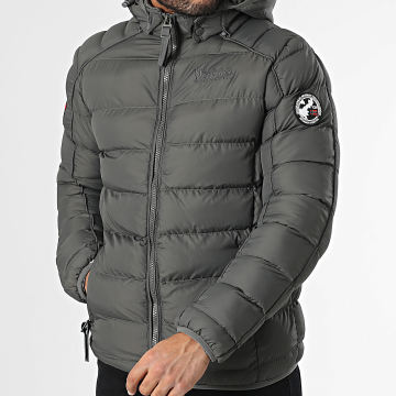 Geographical Norway - Doudoune Capuche Bombe Gris Anthracite