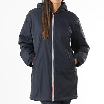 Only - Chaqueta con capucha y cremallera Fry Fur Navy para mujer