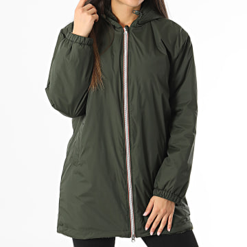 Only - Chaqueta de mujer con capucha y cremallera Fry Fur Verde caqui