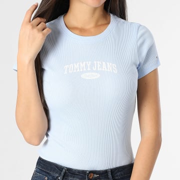 Tommy Jeans - Tee Shirt Femme Varsity 9435 Bleu Clair