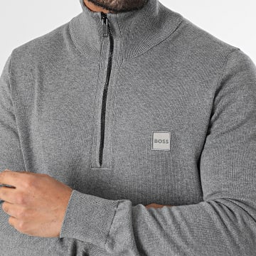 BOSS - Pull Col Zippé Kanobix 50527585 Gris