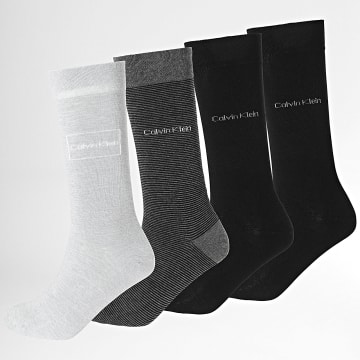 Calvin Klein - Lote de 4 pares de calcetines 701229430 Negro Gris