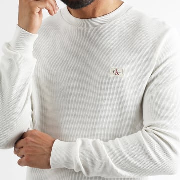Calvin Klein - Sweat Crewneck Waffle 7117 Blanc