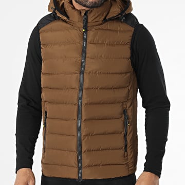 Mackten - Doudoune Capuche Sans Manches Camel