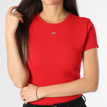Tommy Jeans - Tee Shirt Slim Femme Essential 7383 Rouge