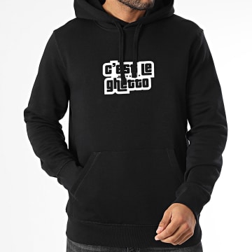 Juss - Felpa con cappuccio nera C'est Le Ghetto