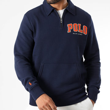 Polo Ralph Lauren - Sweat Col Zippé Logo Fleece Bleu Marine