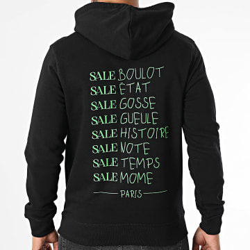Sale Môme Paris - Sweat Capuche Sale Listing Noir Vert Pomme