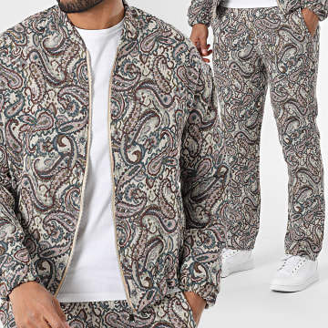 Uniplay - Ensemble Veste Zippée Et Pantalon Beige Bandana