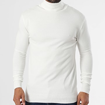 Uniplay - Pull Col Roulé Blanc