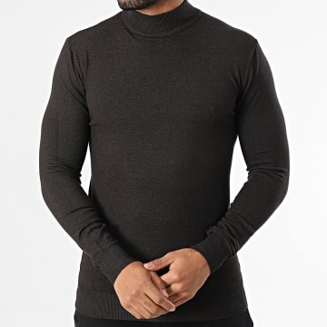 Uniplay - Pull Col Montant Gris Anthracite