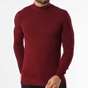 Uniplay - Pull Col Montant Bordeaux