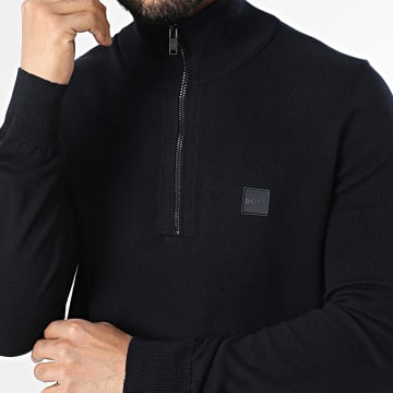 BOSS - Pull Col Zippé Kanobix 50527585 Bleu Marine