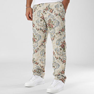 Frilivin - Pantalón Regular Fit Beige Floral