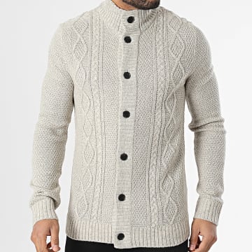 JJREBEL - Cardigan Josh Beige Chiné
