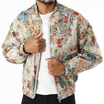 Frilivin - Chaqueta con cremallera Beige Verde Celeste
