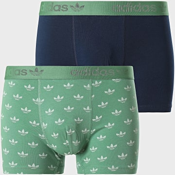 Adidas Originals - Lot De 2 Boxers JJ6433 Bleu Marine Vert