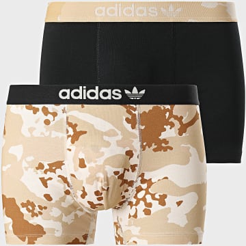 Adidas Originals - Lot De 2 Boxers JJ6435 Noir Beige Camouflage