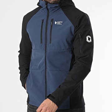 Comme Des Loups - Chaqueta con capucha y cremallera Wolf Trail Azul Marino Negro