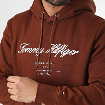 Tommy Hilfiger - Sweat Capuche Script Logo 3631 Marron