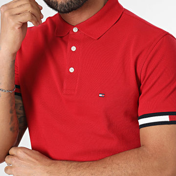Tommy Hilfiger - Polo Manches Courtes Slim Flag Cuff 7518 Rouge