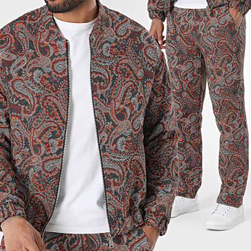 Uniplay - Red Navy Blue Bandana Jacket Zip And Trouser Set