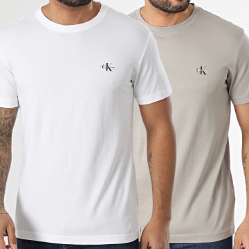 Calvin Klein - 2er-Pack T-Shirts 0199 Weiß Taupe